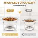 CAMIKU 6QT White Chafing Dishes for Buffet, 4-Pack Round Chafers Sets
