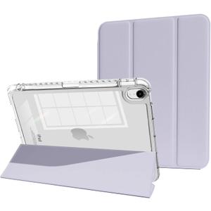 iPad Air 11 inch M3/2(2025/2024), iPad Air 5th Generation case 2022 with Pencil Holder, 2020 Air 4th Gen case, Slim Smart Cover with Clear Shell for iPad Air 6 Case,Lilac Purple