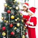 FEPITO 40 PCS Acrylic Christmas Decoration Set - Snowflake, Icicles with Crystal Line Ornaments for Christmas Tree Hanging Decorations