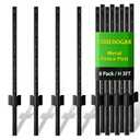 FOREHOGAR Metal Fence Post 3 Feet Black, Pack of 8, T Posts for Wire Fence, No Dig Steel U Posts Fencing for Lawn Garden Wire Mesh Fence Poles Sign Outdoor Light Duty