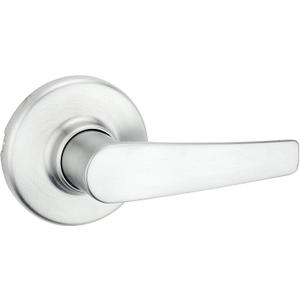 Kwikset Delta Interior Passage Door Handle, Lever For Closet and Hallway Doors, Reversible Non-Locking Handle Lever, Satin Chrome