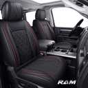 YIERTAI Car Seat Covers for Dodge Ram Fit 2009-2026 1500 2010-2026 2500 3500 Classic Bighorn Longhorn Laramie Tradesman Truck Red Full Set