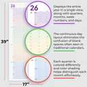 Large Wall Calendar 2026 (39 x 17 inches - Rolled) Dry Erase Calendar for Wall, Erasable Wall Planner, Vertical Layout, Quality Large Print, Gloss Lamination, Colorful Design.