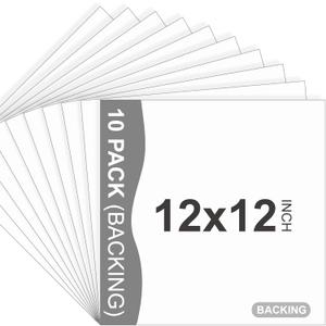 Somime 10 Pack Backing Boards, 12x12 Uncut White Mats Matboards, Acid-Free Backerboards for Art Prints, Ideal for Photos, Pictures, Prints, and Frames