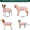Kuoser Dog Surgery Suit Female Spay, Dog Recovery Suit Male Neuter, Pet Clothes Onesie for Surgery Anti Licking Abdominal Wounds Puppy Surgical Recovery Bodysuit Shirt, Substitute E-Collar & Cone, Pink (XL (Back:20.1-24.8'', Weight:42-75 Lb)