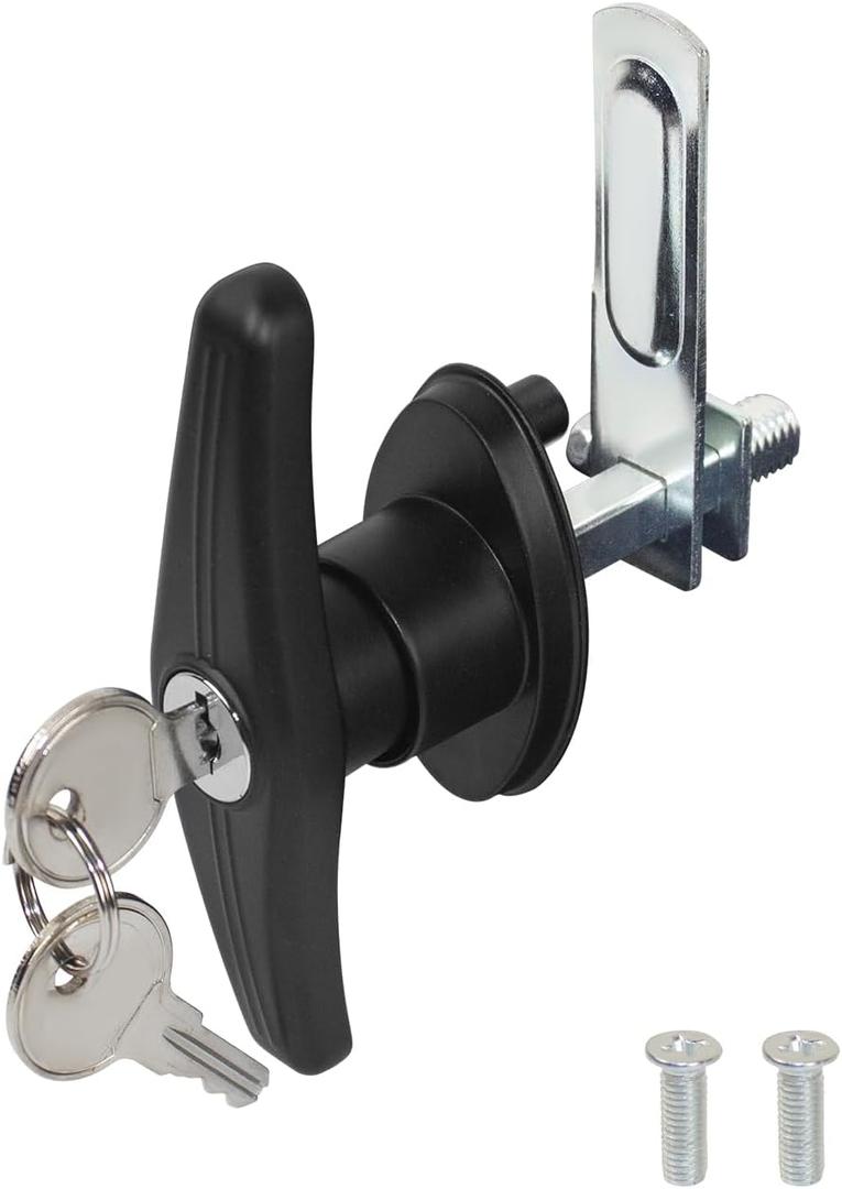Truck Cap Camper Shell T-Handle Lock Latch Replacement Parts, Truck Bed Topper Door Locking Kit Accessories with Keys - Right Lock
