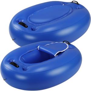 2 Pack Floating Coolers for River Inflatable Cooler 40 Qt - River Cooler Float with Lid Built in Four Cup Holder
