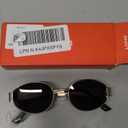 livho 2025 Trendy Oval Sunglasses - Stylish Polarized Shades for Everyday - Retro Metal Frames (Grey/Gold)