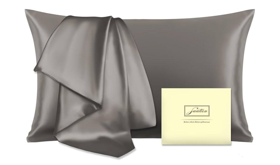 UltraChill Cooling Pillowcase Set of 2 for Hot Sleepers, Softer Than Silk Pillow Cases for Protecting Hair & Skin, Breathable Bed Pillow Covers w/ Zipper, Gifts for Women & Men (Light Gray, Standard)