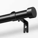 KAMANINA Black Curtain Rod 32 to 144 Inch, Heavy Duty 1 Inch Curtain Rods for Windows Long Adjustable Window Treatment Rods for Bedroom Living Room, Modern Design, Easy Installation