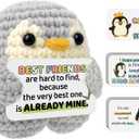 Crimmy Friendship Gift for Women, Sisters, Best Friend, Positive Crochet Doll with 30 Cute and Uplifting Messages, Funny Christmas, Birthday Gift Idea for Bestie, Coworkers, BFF