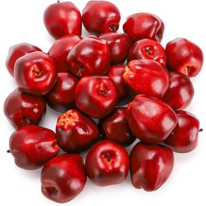 ZEAYEA 24 Pcs Artificial Apples, Realistic Fake Red Delicious Apples, Decorative Lifelike Faux Apples for Home Kitchen Festival Party Photography Christmas Decoration