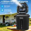 blessny Portable Oscillating Misting Fan with 12L Water Bucket, 20000mAh Battery Operated Mister Camping Fans with 4 Sprays Outlet, 120 Oscillation for Patio Workspace Golf Chart Sport Pet Cooling