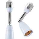 3 Pack E26/E27 Light Socket Extender 360° Adjustable Bending Degree, 4.5 Inch Extension for Light Bulb Cam celling fan light