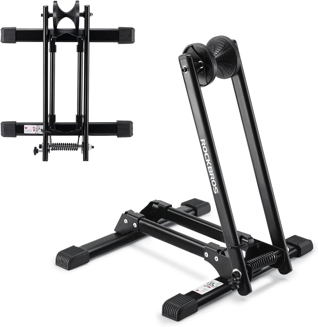 ROCKBROS Foldable Bike Stand Floor Bike Parking Stand Bicycle Rack for 20"-29" Mountain Road Indoor Outdoor Garage Storage