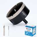 3" Diamond Hole-Saw Bits with Pilot Drill Bit 3 in Diamond Tipped Tile Hole Saws with Guiding Bit for Accurate Drilling, for Porcelain Tile Ceramic Pottery Granite Stone Glass Bottles 75mm