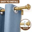 Gold Curtain Rods for Windows 72 to 144 Inches Adjustable Decorative 1 Inch Diameter Single Window Curtain Rod Set with Classic Finials, Gold Finishing