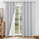 YoungsTex Light Grey Linen Blackout Curtains 84 Inches Length 2 Panels, Thermal Insulated Window Drapes with Grommet Darkening Heat Blocking for Living Room Bedroom Dining, 52 X 84 Inch