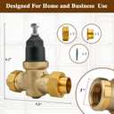1" NR3XLDU Water Pressure Reducing Valve, 1" NR3XL with Double Union FNPT Connection, No Lead Water Pressure Regulator for Home & Commercial Use