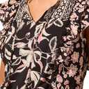 Tribal Womens Casual Short Sleeve Blouse  Lightweight Fashion Top for Work Or Everyday Wear (Black, L)