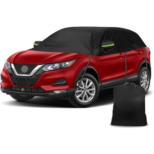 Half Car Cover Compatible with Nissan Rogue 2008-2025, All Weather Protection with Side Mirror Cover, Top Roof Protector for Snow Ice Hail Rain Sun Protection