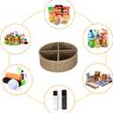 Snack Bar Organizer,Snack Organizer for Pantry Shelf with 4-Compartment Dividers,Rattan Removable Partition Pantry Snacks Organizers and Storage Bin for Storing Chips,Cookies,Popcorn and More