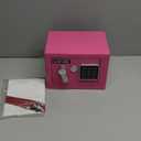 Safe Box for Home Safe (0.23 Cubic Feet) with Fireproof Bag, Personal for Money Safe for Cash Saving, Mini Safety with Key, Digital Safety with Light, Money Lock Box (Pink)