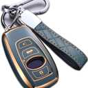 for Subaru Key Fob Cover with Keychain, for Forester Outback BRZ Legacy CrossTrek Premium Soft TPU 360 Degree Protection Key Case Remote Key Holder (Size B-Grey)