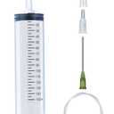 150ml Syringe with 27.6 Inch Tube and Blunt Needle 14G 1.5, Large Plastic Syringe for Scientific Labs, Nutrient Measuring, Watering, Refilling