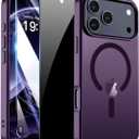 For IPhone 17 Pro Case with 2X Screen Protector,Compatible with MagSafe,Translucent Matte Military Grade Shockproof Slim Magnetic Protection Phone Case for iPhone 17Pro-Purple