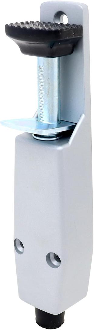 SUMMIT DOORWARE Heavy Duty Spring Loaded Step Down Door Stopper - Door Holder Ideal for Residential & Commercial Use - Aluminium Finish