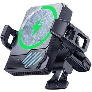 SL35 Magnetic Wireless Car Charger, 15W Fast Charging Phone Holder with Cooling Fan, Compatible with iPhone 16/15/14/13/12 Pro Max, Compatible with Samsung S24/S23 Ultra, All Qi-Enabled Phones