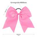 20 PCS 8 Inch Cheer Hair Bows Large Cheerleading Big Hair Bows with Ponytail Holder Hand-made Grosgrain Ribbon Hair Accessories for Teen Girls(Pink)