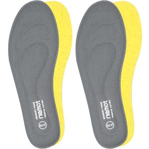 riemot 2 Pairs Memory Foam Insoles for Women Replacement Shoe Inserts for Sneaker,Work Boot,Comfort Cushion Shoe Insole,Breathable Inner Soles Shock Absorbing for Foot Pain Relief Grey US10/ EU41