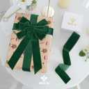 2 x MEEDEE Forest Green Velvet Ribbon 1.5 Inch Single Face Nylon Velvet Ribbon 10 Yards Spool Dark Green Ribbons for Christmas Tree, Gift Wrappig, Rustic Wreath, Velvet Bow, Hair Bows, Home Decor