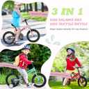 3-in-1 Montessori Balance Bike with Pedals,Tri-purpose of Kids Balance Bike/Toddler Tricycle/Bike，for 2 3 4 5 6 7 Years Old-14 inch balance bike with Pedal Conversion,Training Wheels,Brakes,Candy Pink 