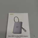 Acer USB C to Dual HDMI Adapter 4K@60Hz, 4-in-1 HDMI Splitter for Dual Monitors with 100W PD, USB 3.0, Docking Station Dual Monitor Compatible with Acer, MacBook Air/Pro, Dell XPS, HP, etc