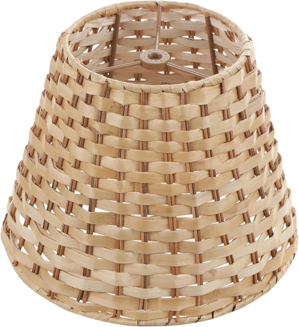 Aspen Creative 32983, Empire Spider Lamp Shade, Natural Banana Leaf, 6" Top x 10" Bottom x 8" Slant Height