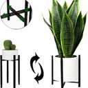 Plant Stand 2 Tier for Indoor Outdoor, Adjustable Metal Plant Holder, Heavy Duty Potted Flower Holder, Plant Pot Shelf, Fits 8-12 Inches Pot, Display Racks for Home