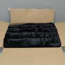 Cozy Bliss Faux Fur Throw Blanket for Couch, Cozy Warm Plush Striped Blanket for Sofa Bedroom Living Room, 60 * 80 Inches Black