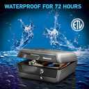 SentrySafe Fireproof and Waterproof Document Safe with Key Lock, Lock Box for Cash, Passport, Jewelry, Exterior: 16.5 in W x 14.8 in D x 7.6 in H, Black, 0.36 Cubic Feet, CHW30220