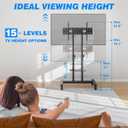 Rfiver Mobile TV Cart Rolling TV Stand for 32-83 Inch Screens up to 110lbs, Portable TV Stand on Wheels with Height Adjustable Shelf, Outdoor TV Stands Mount for Home Office MAX VESA 600x400mm, Black