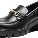 DREAM PAIRS Loafers for Women Platform Chunky Loafers Slip On Casual Shoes (12, Black)