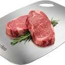 Cutting Board, 100% Pure 18/8 Stainless Steel Cutting Board Double Sided, 13.66" x 9" Chopping Board for Kitchen, Dishwasher Safe Chopping Board for Meat, Vegetables or Fruit, Medium