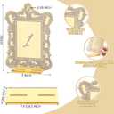 AceOrbit 10 Pcs Baroque Lace Border Wedding Table Numbers Set 1-10 Gold Mirror Acrylic Table Numbers 5" x 7" Gold Font Centerpiece Set with Holder Stands for Anniversary, Event, Party, Wedding