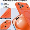 Faiono Magnetic for iPhone 17 Pro Case [Full Camera Protection][Military-Grade Protection][Compatible with MagSafe] Shockproof Protective Slim Phone Case for iPhone 17 Pro, Orange