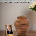 Wooden Cremation Urns for Human Ashes with Photo Frame, Mango Wood Memorial Urn for Adults, Men & Women Decorative Funeral Urn 5x4 (20 Cu in)