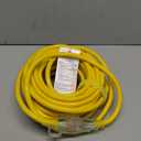 50 ft 12/3 Outdoor Extension Cord Waterproof Heavy Duty with Lighted Indicator End 12 Gauge 3 Prong, Flexible Cold-Resistant Long Power Cord Outside, 15Amp 1875W SJTW Yellow ETL Listed