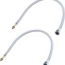 Semetall 24 Inch Faucet Water Supply Lines 2 Pack Stainless Steel Faucet Supply Lines Connector,Braided Supply Hose 1/4 Inch Female Compression Thread x M10 Male Connector