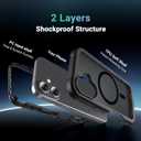 jaroco Magnetic for iPhone 17 Case, [Compatible with MagSafe][Military Grade Drop Protection][Heavy Duty Protection][Non-Slip][Shockproof] 2-Layer Durable Bumper Phone Case 6.3''-Black
